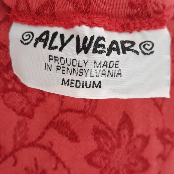 ALY WEAR Vintage 90s Red Sleeveless Midi Dress with Lace Top - Medium - Picture 6 of 8